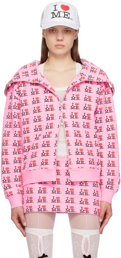 Ashley Williams I Heart Me Butterfly Cotton Blend Hoodie In Pink