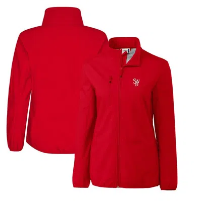 Cutter & Buck Red Scranton Wilkes-barre Railriders Clique Trail Stretch Softshell Full-zip Jacket