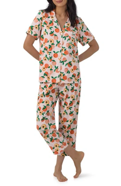 Bedhead Pajamas Print Stretch Organic Cotton Jersey Crop Pajamas In Peachy Keen