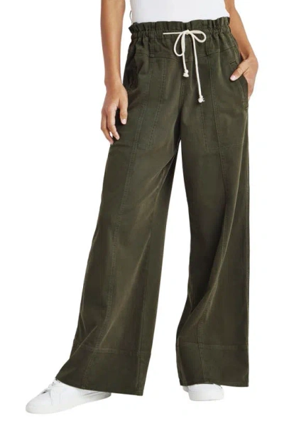 Splendid Annika Wide-leg Drawstring Trousers In Olive