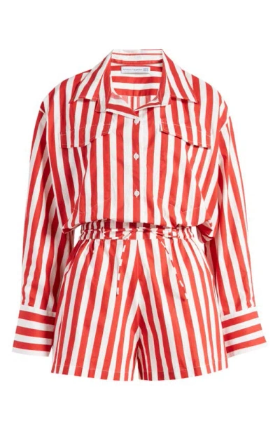 Faithfull The Brand Isole Playsuit In Bayou Stripe Red