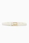 Cos Skinny Leather Belt In White