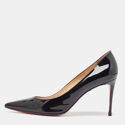 Pre-owned Christian Louboutin Black Patent Leather Kate Pumps Size 39