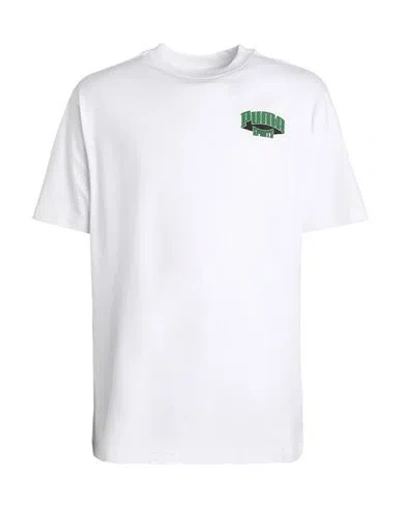 Puma Men's Team For The Fanbase Logo Graphic T-shirt In  White