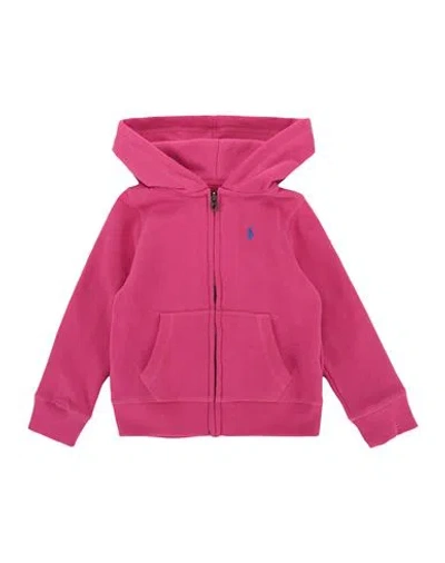 Polo Ralph Lauren Babies'  Cotton-blend-fleece Hoodie Toddler Girl Sweatshirt Garnet Size 4 Cotton, Polyester In Pink