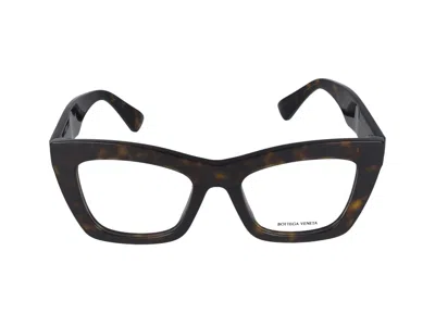 Bottega Veneta Eyeglasses In Havana Havana Transparent