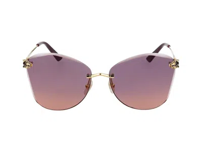 Cartier Sunglasses In Gold Gold Violet