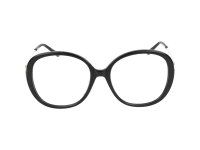 Chloé Eyeglasses In Black Gold Transparent