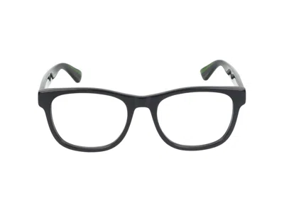 Gucci Eyeglasses In Black Green Transparent