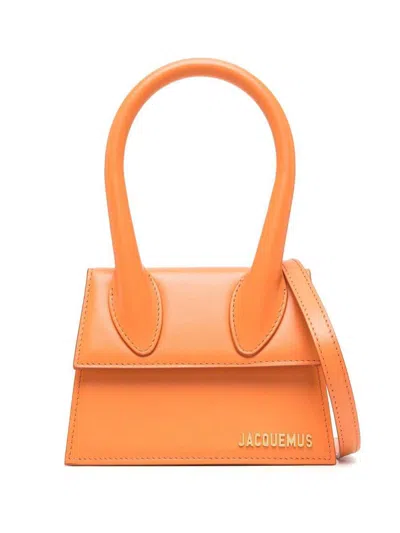 Jacquemus Le Chiquito Moyen Suede Satchel Bag In Orange