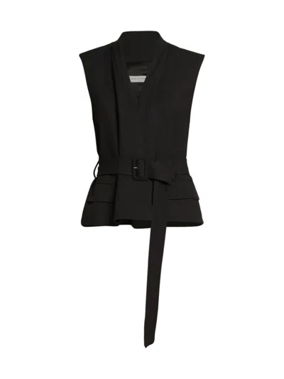 Dries Van Noten Women's Vilian Belt Stretch Wap Vest In Black