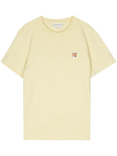 Maison Kitsuné Fox Head Cotton T-shirt In Yellow & Orange