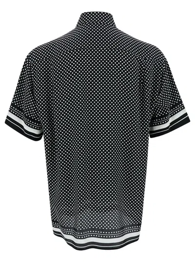 Dolce & Gabbana Dots Print Silk Shirt In Grey