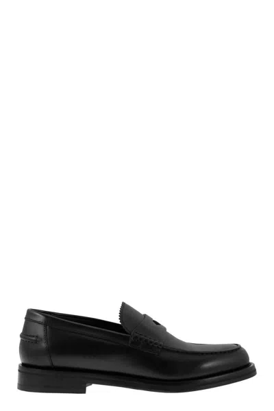 Doucal's Penny - Leather Moccasin In Black