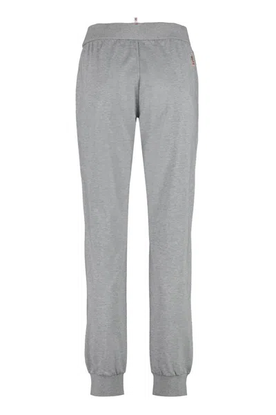 Moncler Grenoble Logo Detail Cotton Track-pants In Grey