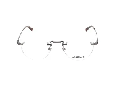 Montblanc Eyeglasses In Ruthenium Ruthenium Transparent