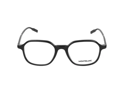 Montblanc Eyeglasses In Black Black Transparent