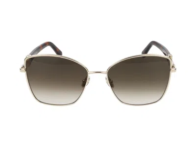 Ferragamo Salvatore  Sunglasses In Gold/khaki Gradient