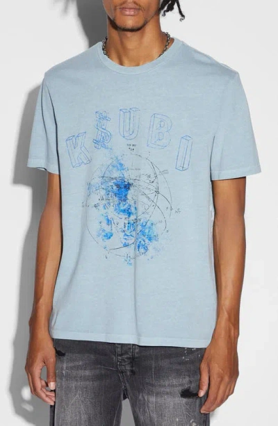 Ksubi Diagrams Kash Cotton Graphic T-shirt In Blue