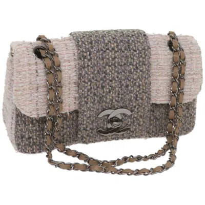 Pre-owned Chanel Flap Bag Grey Tweed Shoulder Bag ()