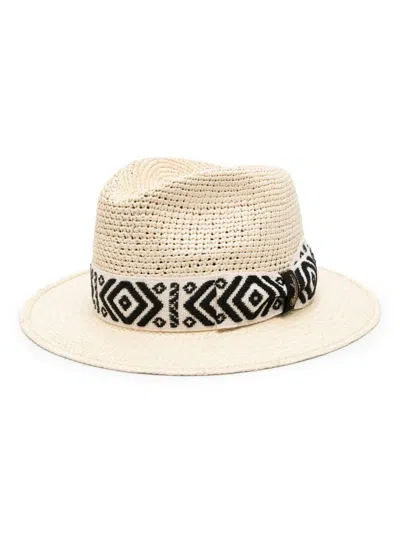 Borsalino Country Straw Panama Hat In Black