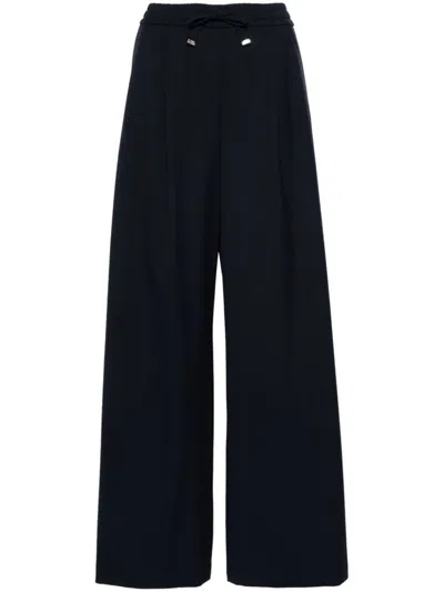 Closed Wide Leg Trousers In Blue
