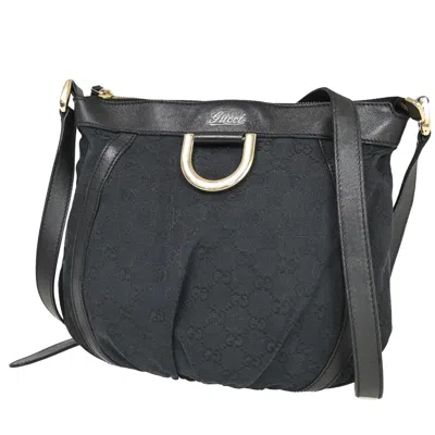 Gucci Abbey Black Canvas Shoulder Bag ()
