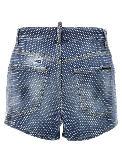 Dsquared2 Blue Cotton Mini Shorts
