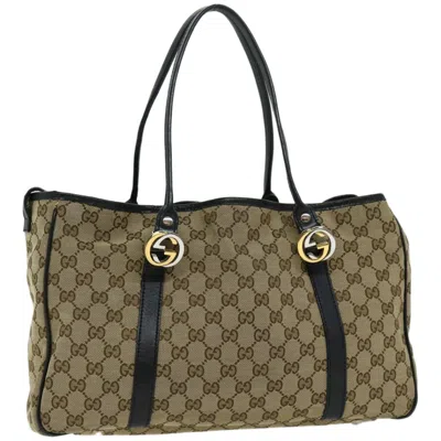 Gucci Gg Twins Beige Canvas Tote Bag ()