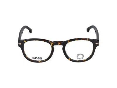 Hugo Boss Eyeglasses In Dark Havana Gold