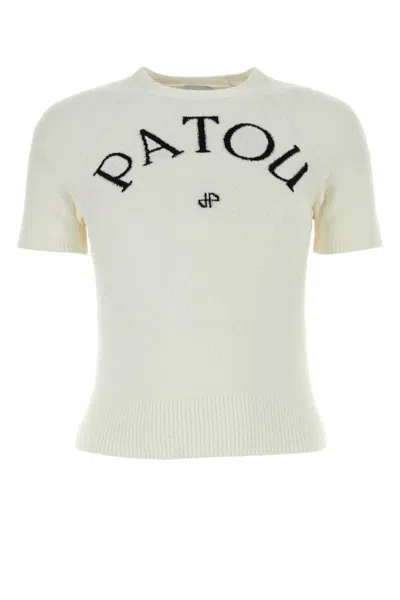 Patou White Cotton Blend Sweater