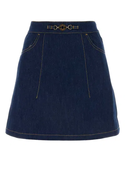 Patou Denim Mini Skirt In Blue