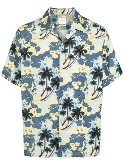 Paul Smith Printed Casual Shirt In White