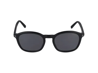 Tom Ford Sunglasses In Glossy Black/smoke Polar
