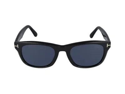 Tom Ford Sunglasses In Glossy Black/polar Blue