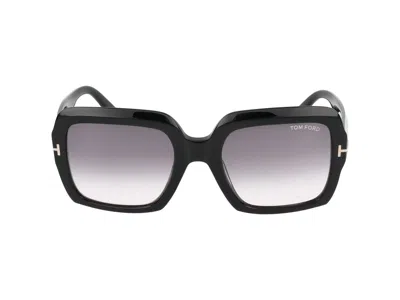 Tom Ford Sunglasses In Glossy Black/smoke Grad