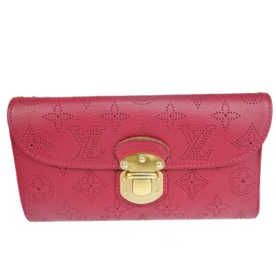 Pre-owned Louis Vuitton Amelia Burgundy Leather Wallet  ()