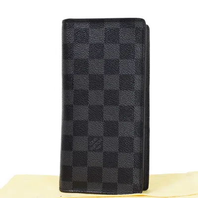 Pre-owned Louis Vuitton Brazza Black Canvas Wallet  ()