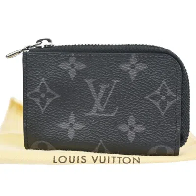 Pre-owned Louis Vuitton Porte Monnaie Jour Black Canvas Wallet  ()