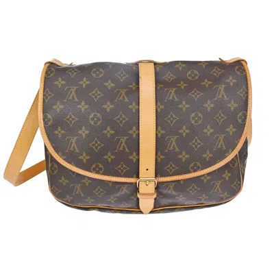 Pre-owned Louis Vuitton Saumur 35 Brown Canvas Shoulder Bag ()