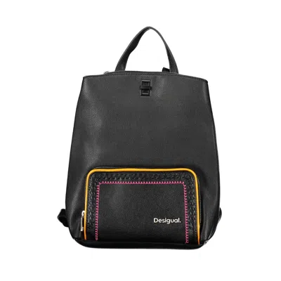 Desigual M Multi-position Embroidered Backpack In Black