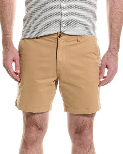 Slate & Stone Stretch Cotton Twill Shorts In Brown