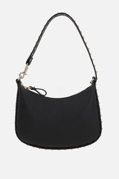 Valentino Garavani Rockstud Zipped Small Shoulder Bag In Black
