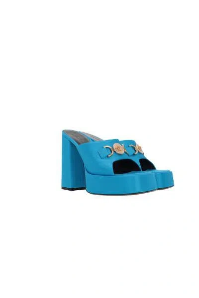 Versace Sandals In Mediterranean Blue+ Gol