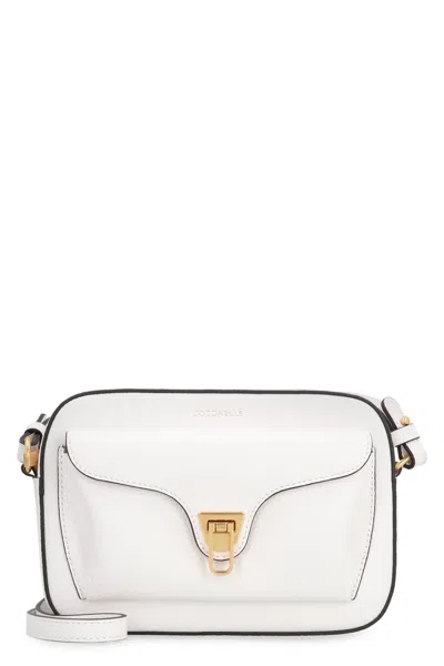 Coccinelle Beat Soft Leather Crossbody Bag In White