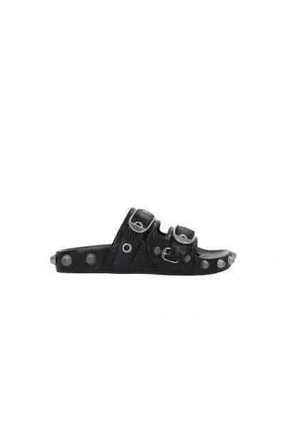 Balenciaga Sandals In Black+palladium
