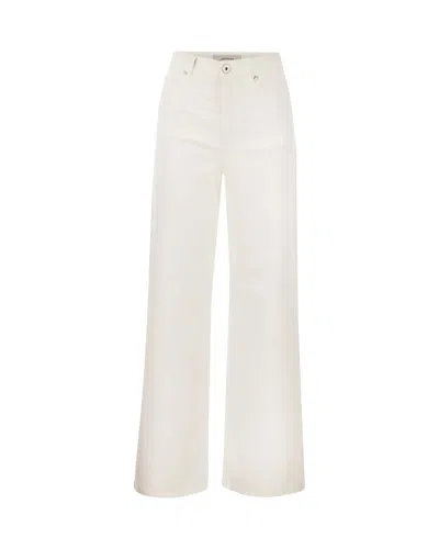 Weekend Max Mara Logo Patch Cropped Jeans In White002