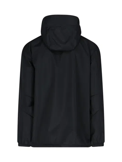 Givenchy Logo Hooded Windbreaker In Black