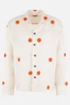 Karu Research Camp-collar Embellished Embroidered Cotton Shirt In Multi-coloured