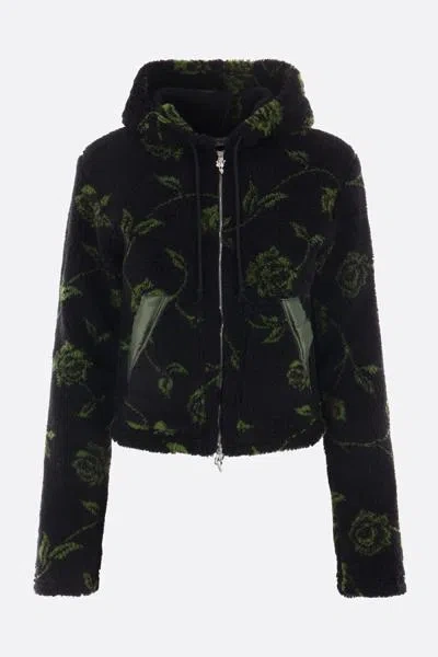 Rave Review Coats In Black+green Flower